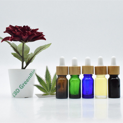 Sativa葉の花CBDの色オイルの苦痛制御10ml 20ml黒の点滴器のガラス ビンCBDオイル