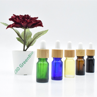 Sativa葉の花CBDの色オイルの苦痛制御10ml 20ml黒の点滴器のガラス ビンCBDオイル