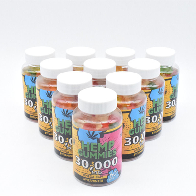 GMPの麻CBDびん1本あたりの粘着性25mg解放の苦痛の食品等級60 Gummies