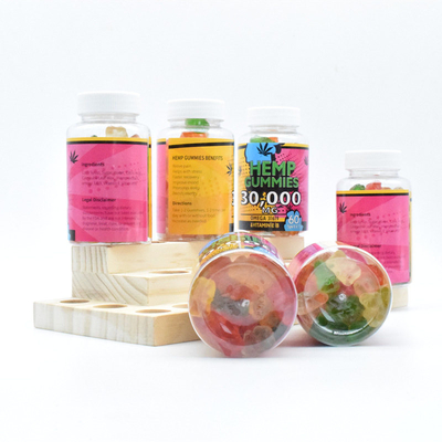 GMPの麻CBDびん1本あたりの粘着性25mg解放の苦痛の食品等級60 Gummies