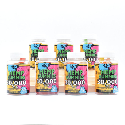GMPの麻CBDびん1本あたりの粘着性25mg解放の苦痛の食品等級60 Gummies